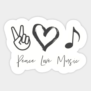 Peace Love Music Sticker